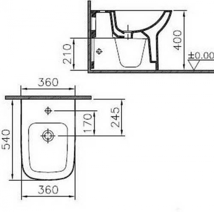 Биде напольное VITRA S20 5509B003-0288. Фото