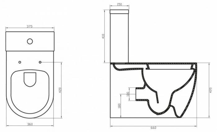 Чаша унитаза BELBAGNO Marino P-trap BB105CP. Фото