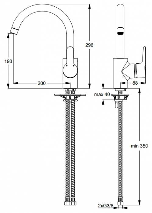 Смеситель для кухни IDEAL STANDARD Connect B9932AA. Фото