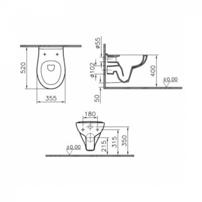 Унитаз подвесной Vitra S20 7741B003-6003. Фото