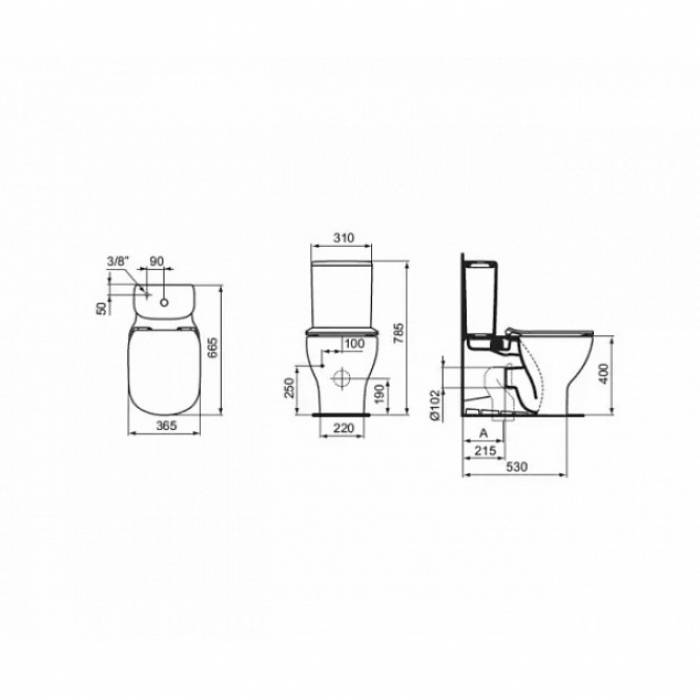 Унитаз напольный IDEAL STANDARD Tesi Aquablade T008201. Фото