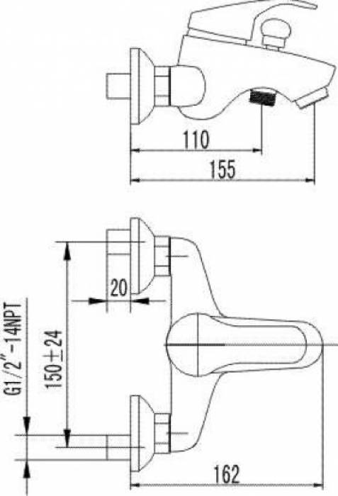 Смеситель для ванны IDDIS Creative D23101СК. Фото