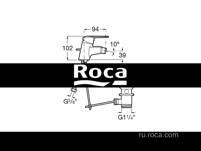 Смеситель ROCA Victoria для биде A5A6N25C0M. Фото