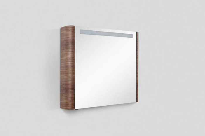 Зеркальный шкаф с подсветкой 80 см, правый, орех AM.PM Sensation M30MCR0801NF. Фото