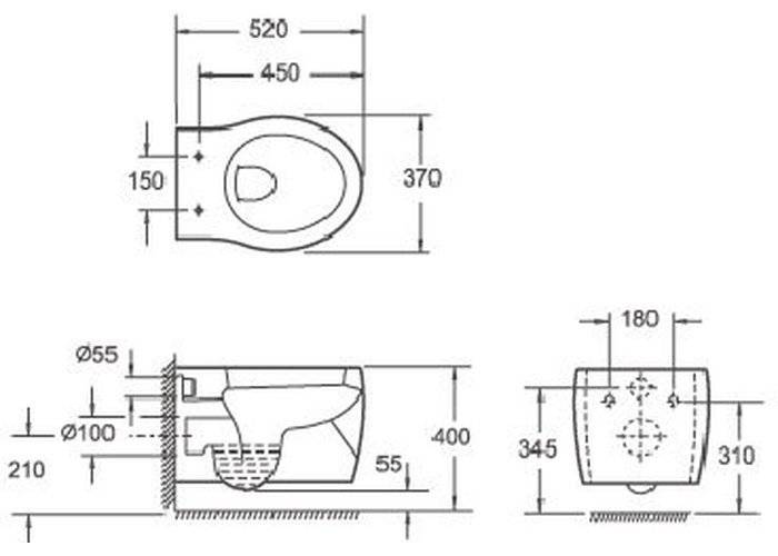 Чаша унитаза подвесного BELBAGNO Formica BB1030CH. Фото