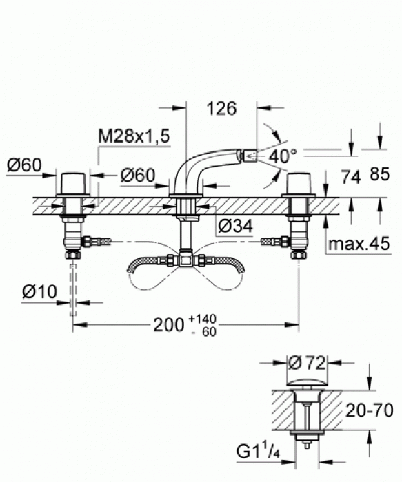 Смеситель для биде GROHE Ondus 24031000. Фото