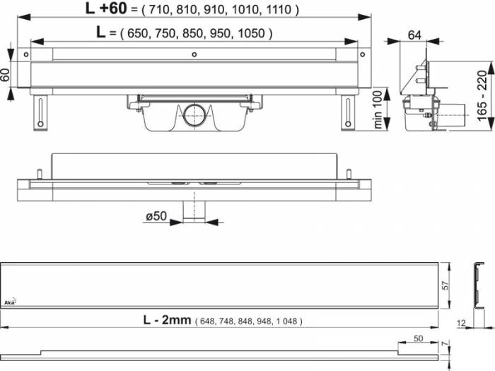 Дренажная система ALCAPLAST Spa TWIN APZ5-TWIN-850. Фото