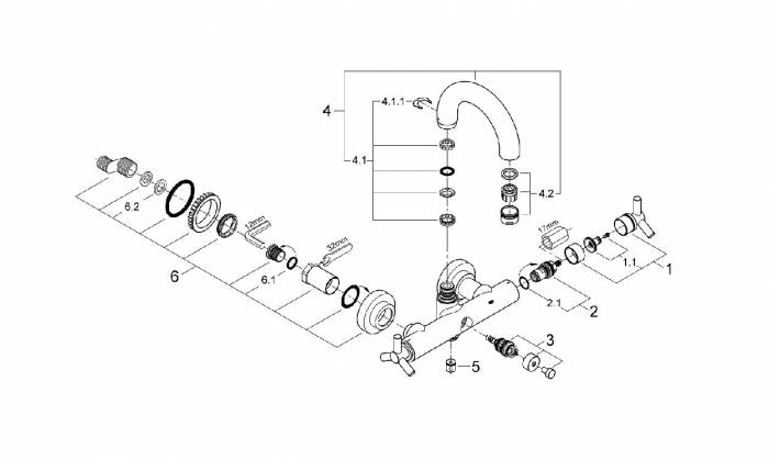 Смеситель для ванны GROHE Atrio Ypsilon 25010000. Фото