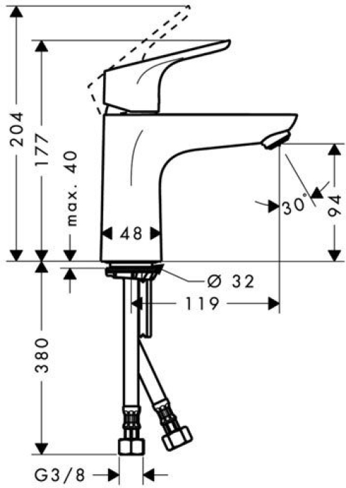 Смеситель для раковины Hansgrohe Focus E2 31517000. Фото