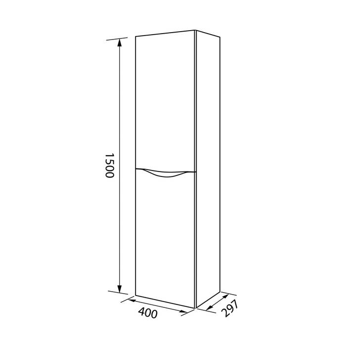 Пенал подвесной 40 см Cloud белый IDDIS CLO40W0i97. Фото