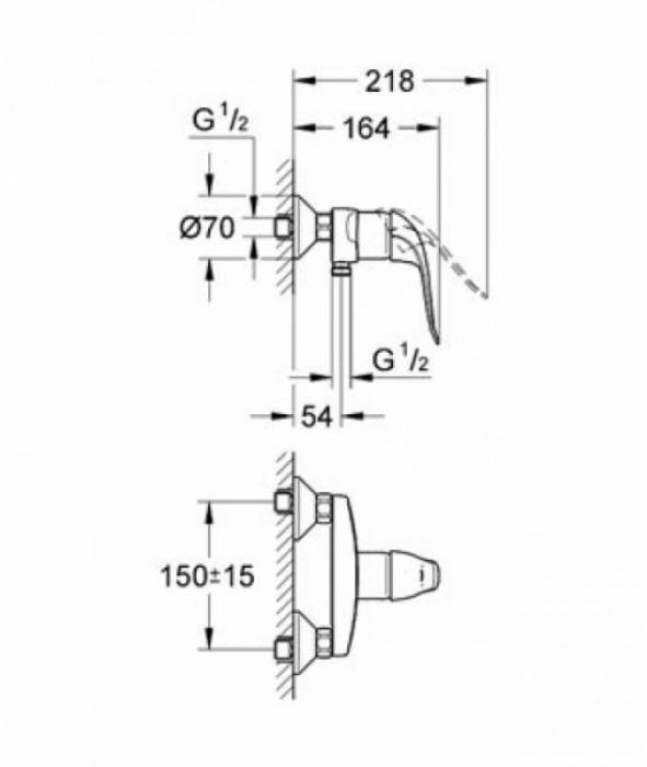 Смеситель для душа GROHE Euroeco 32740000. Фото