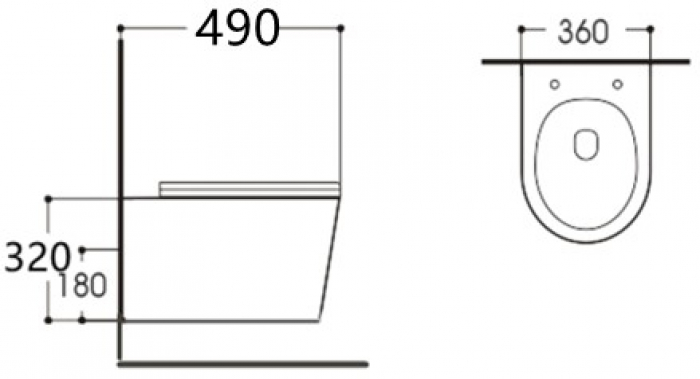 Унитаз подвесной безободковый компактный AQUATEK Вега AQ1904-00. Фото