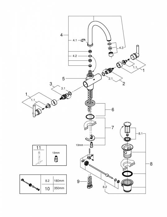 Смеситель для раковины GROHE Atrio Jota 21022000. Фото