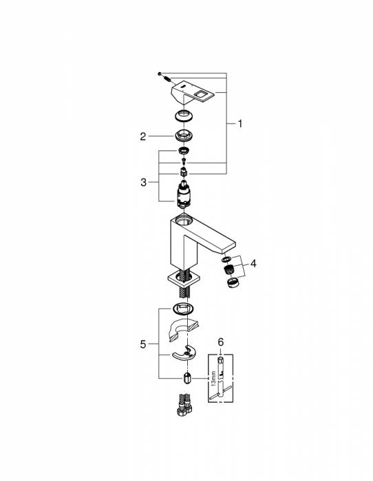 Смеситель для раковины GROHE Eurocube 23446000. Фото