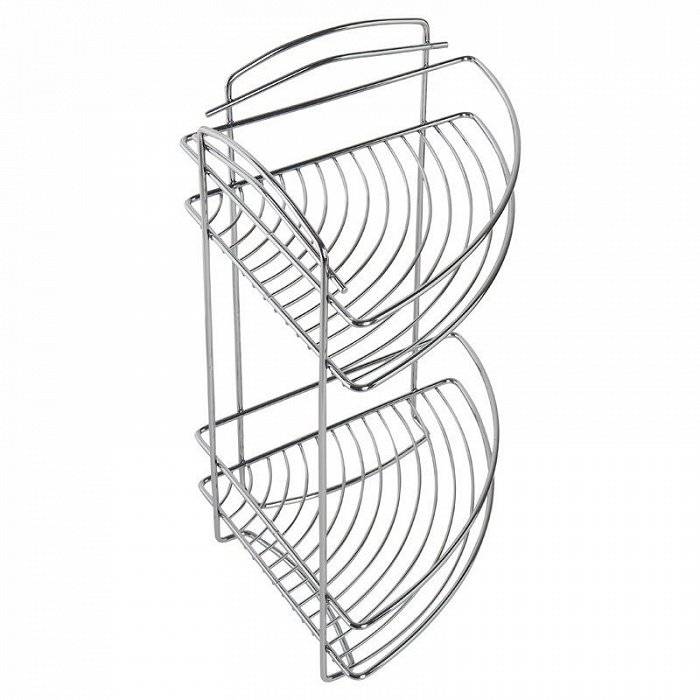 Полка двухъярусная угловая проволока стальная 09 Milardo 209WC20M44 для ванной комнаты. Фото