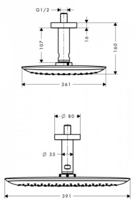Верхний душ HANSGROHE PuraVida 27390000. Фото