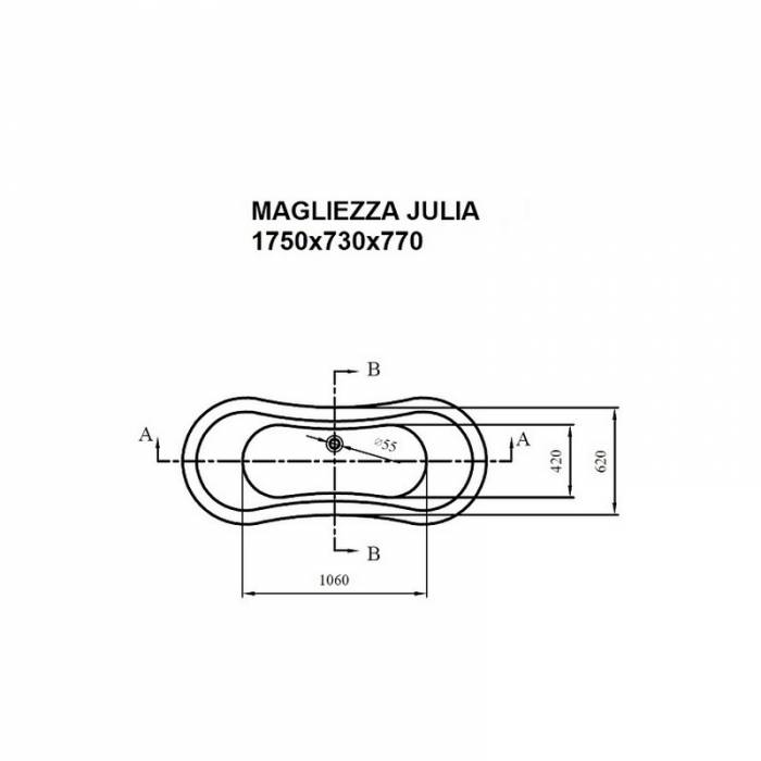 Ванна акриловая MAGLIEZZA Julia 175х70 (ножки хром). Фото