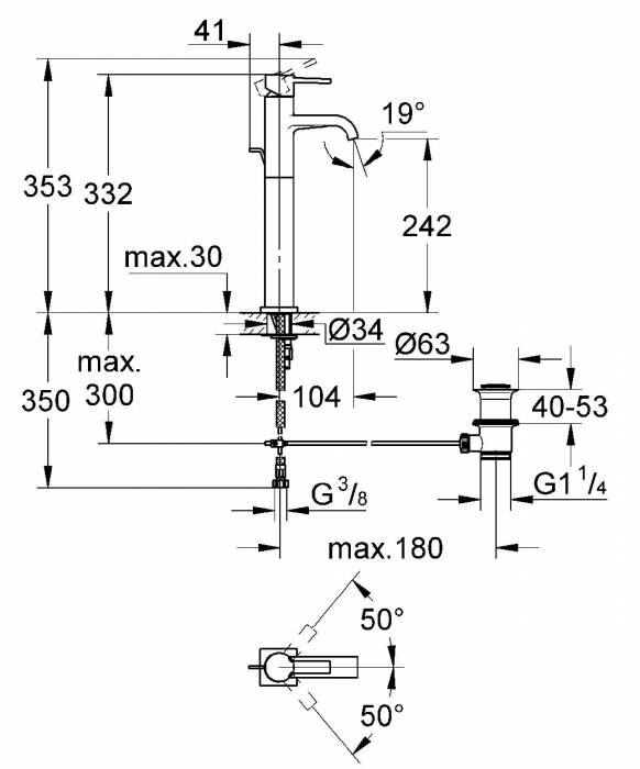 Смеситель для раковины GROHE Allure 32760000. Фото