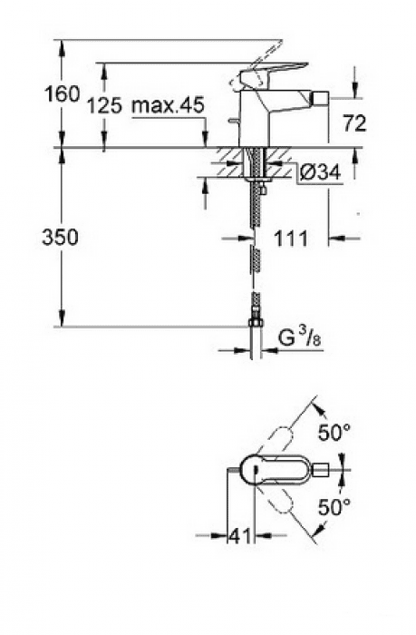 Смеситель для биде GROHE BauEdge 23332000. Фото