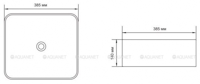 Раковина накладная AQUANET City-1 39х39 211280. Фото