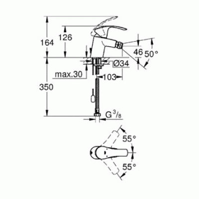 Смеситель для биде GROHE Eurosmart 2015 32927002. Фото