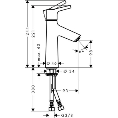 Смеситель для раковины Hansgrohe Talis S 100 72021000. Фото