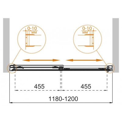 Душевая дверь CEZARES Tandem Soft TANDEM-SOFT-BF-2-120-C-Cr-IV. Фото