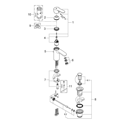 Смеситель для раковины Grohe Eurostyle Cosmopolitan 33552002. Фото