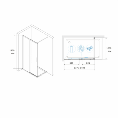 Душевая перегородка RGW WALK IN WA-13 34101314-11 140 см