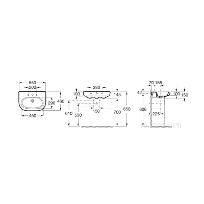 Раковина подвесная ROCA Meridian-N 55x46 327243000. Фото