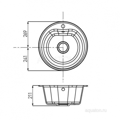 Мойка для кухни Акватон Мида круглая песочная 1A712732MD220. Фото