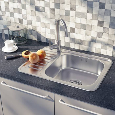 Мойка нержавеющая сталь сатин чаша справа 650*500 Basic IDDIS BAS65SRi77. Фото