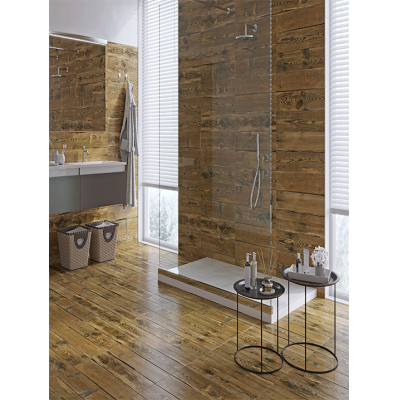 Euro Ceramics 15 NV 0018 Керамический гранит Новара 150х600 черно-коричневый. Фото