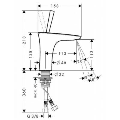 Смеситель для раковины HANSGROHE PuraVida 15070400. Фото
