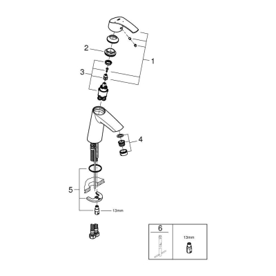 Смеситель для раковины GROHE Eurosmart 2339510E. Фото