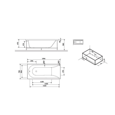 Каркас для ванны 170x75 см AM.PM Spirit W72A-170-075W-R2. Фото