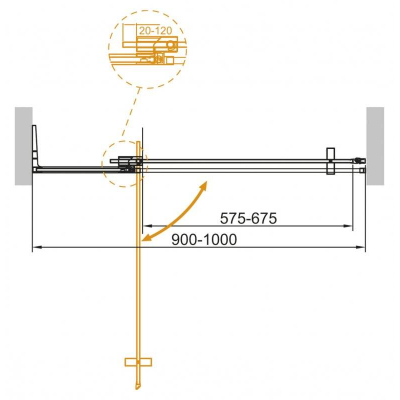 Душевая дверь CEZARES Slider SLIDER-B-1-90/100-C-Cr. Фото