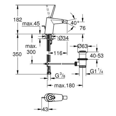 Смеситель для биде GROHE Eurodisk Joystick 24036LS0. Фото