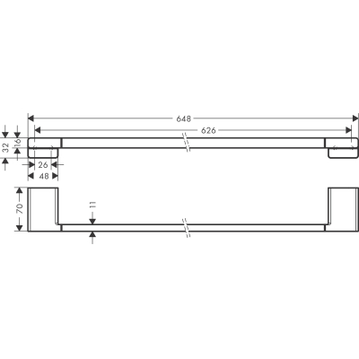 Держатель банных полотенец AddStoris Hansgrohe 41747140, шлифованный черный хром для ванной комнаты. Фото