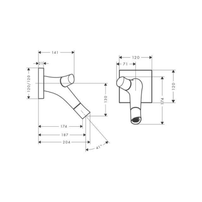 Смеситель для раковины AXOR Starck Organik 12015000 (внешняя часть). Фото