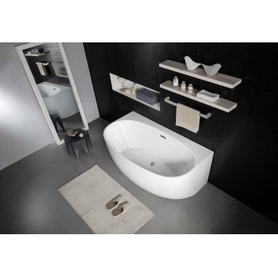 Ванна акриловая Azario Cambridge 1800X880X580, пристенная, в комплекте с сифоном и металлической рамой. Фото