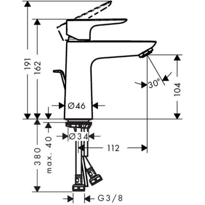 Смеситель для раковины Hansgrohe Talis E 71710700 белый. Фото