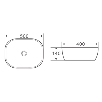 Раковина накладная BELBAGNO 50х40 BB1302-H301 черная матовая. Фото