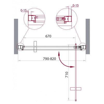 Душевая дверь BELBAGNO MARMI-B-1-80-C-Cr. Фото