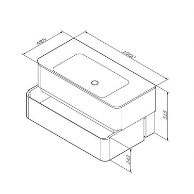 База под раковину подвесная 100 см, белый глянец AM.PM Sensation M30FHX1002WG. Фото