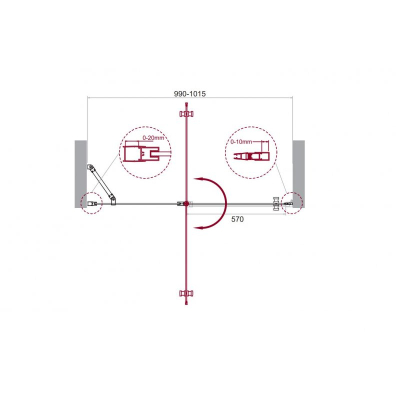 Душевая дверь BELBAGNO ETNA-B-12-60/40-C-Cr-90. Фото