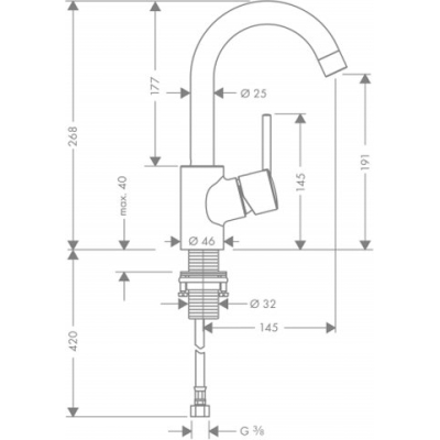 Смеситель для раковины Hansgrohe Talis S2 32070000. Фото