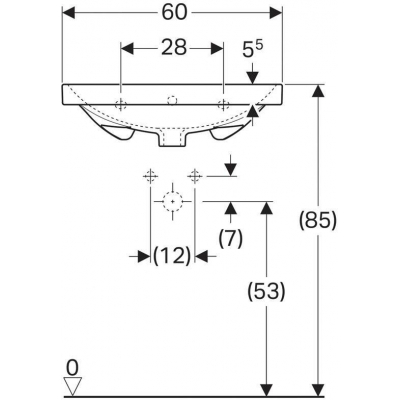 Раковина встраиваемая GEBERIT Аcanto 60х48 500.620.01.2. Фото