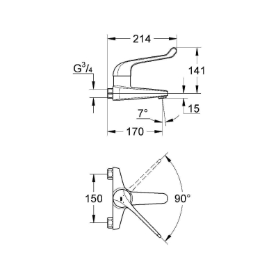 Смеситель для раковины GROHE Euroeco Special 32823000. Фото