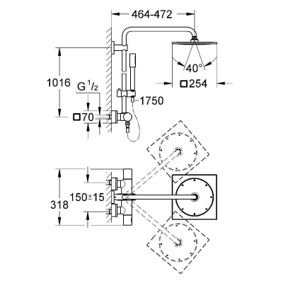 GROHE 27569000 Rainshower F-Series Душевая система. Фото